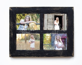 2" 4 hole 8x10 Barn Window Collage Picture Frame-Black-Distressed Frame-Collage Frame-Picture Frames-Wedding Gift-Reclaimed