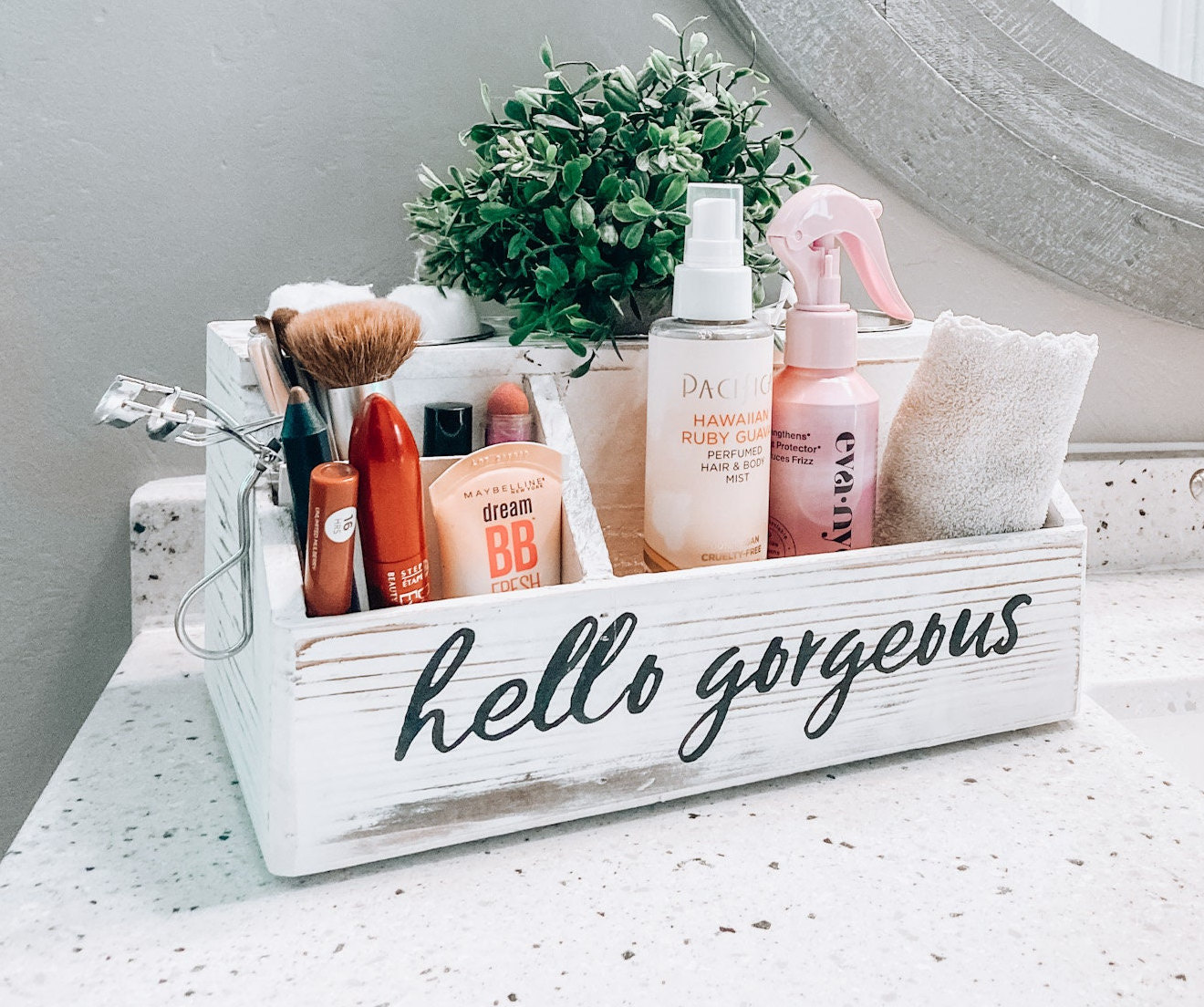 Nail Polish Organizer Wooden Storage Box, With Dividers and a Drawer,  Makeup Organizer 