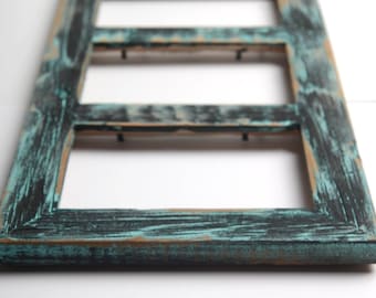 3 hole 4x6 Collage Multi Opening Picture Frame-Rustic Picture Frame-Home Decor Frames-Reclaimed-Cottage Chic-Collage Frame-Picture Frames