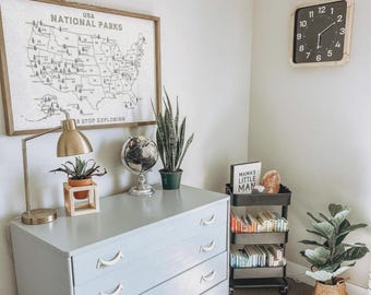 National Parks Pinboard – USA Travel Map with Push Pins | Adventure Tracker | Rustic Wall Decor | Personalized Gift for Nature Lovers