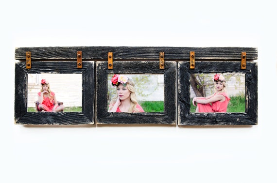 Barnwood Collage Frame 3 hole 4x6 Multi Opening Frame-Rustic