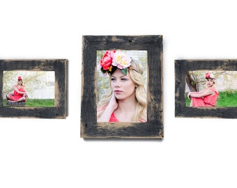 Barnwood Frame Collection 2) 5x7 and 1) 8x10 Rustic Picture Frames - Frame Collage- Frames - Frame Decor - Wall Hanging