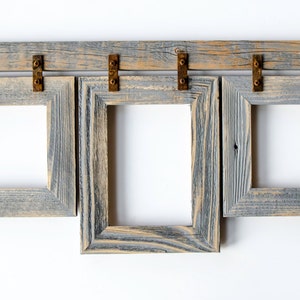 Barnwood Collage Frame. 3 4x6 Multi Opening Frame. Rustic Picture Frame. Collage Frame. Gray Picture Frame. Wood Picture Frame. Shabby Chic image 2