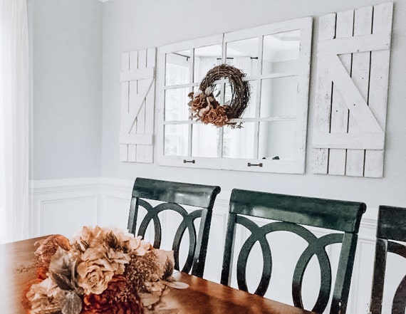 Mirror Shutters Farmhouse Wall Decor Farmhouse Decor Living Room