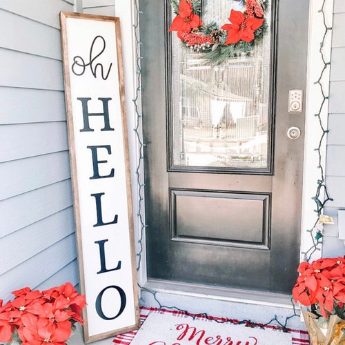 Oh Hello Porch Sign Porch Decor Front Porch Sign Etsy