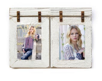 11x14 Barnwood Collage White Frame 2) 11x14 Multi Opening Frame-Rustic Picture Frame-Cottage Chic-Collage Frame-Collage Frame-Shabby