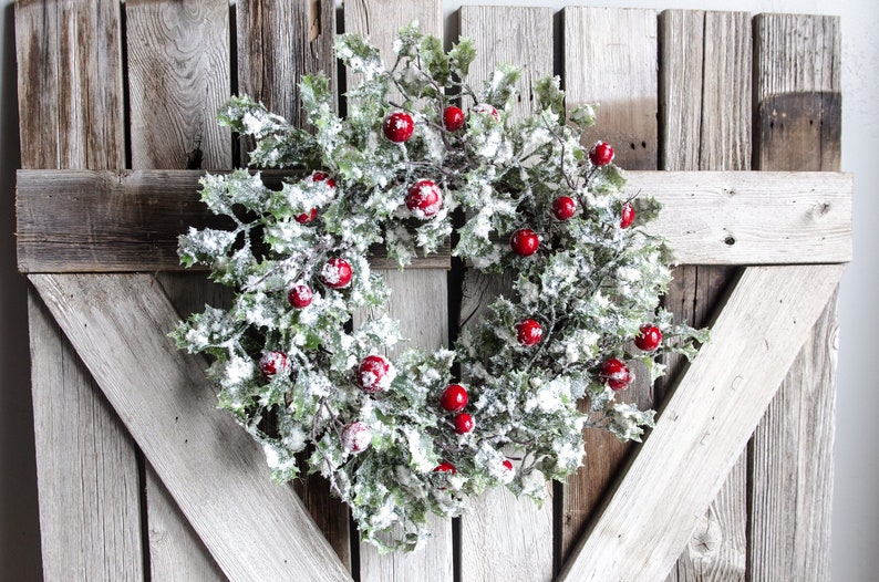 Holiday Wreath, Christmas Wreath, Holiday Decor, Holiday Accent Piece, Farmhouse Home Decor, Farmhouse Wreath, Christmas Decorations, Wreath image 1