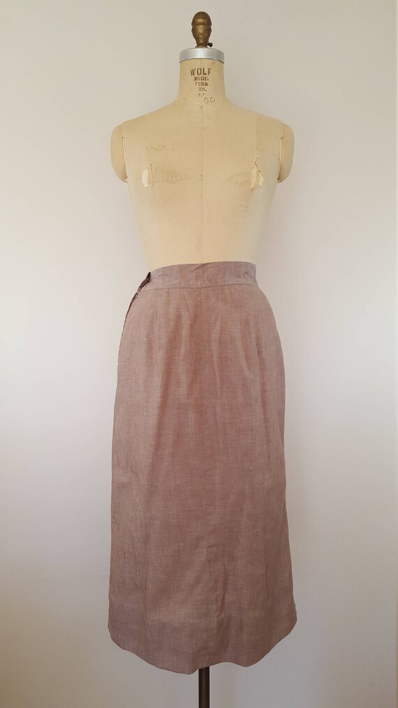 Vintage 1940s Peplum Suit / Brown Striped Suit / … - image 2