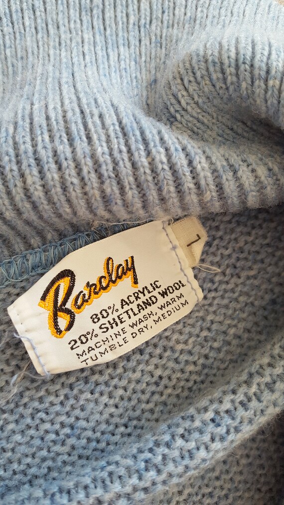 Vintage 1970s Wool Sweater / Barclay / Shetland W… - image 10