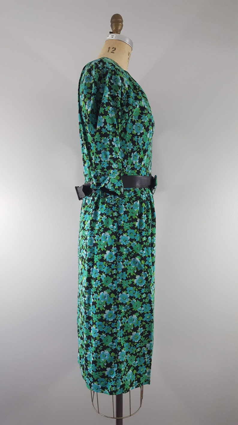 Vintage 1960s Green Floral Dress / Vintage 60s Dress / Fitted | Etsy