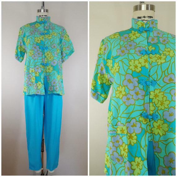 Vintage 1950s Japanese Lounge Set / 1950s Pajama S