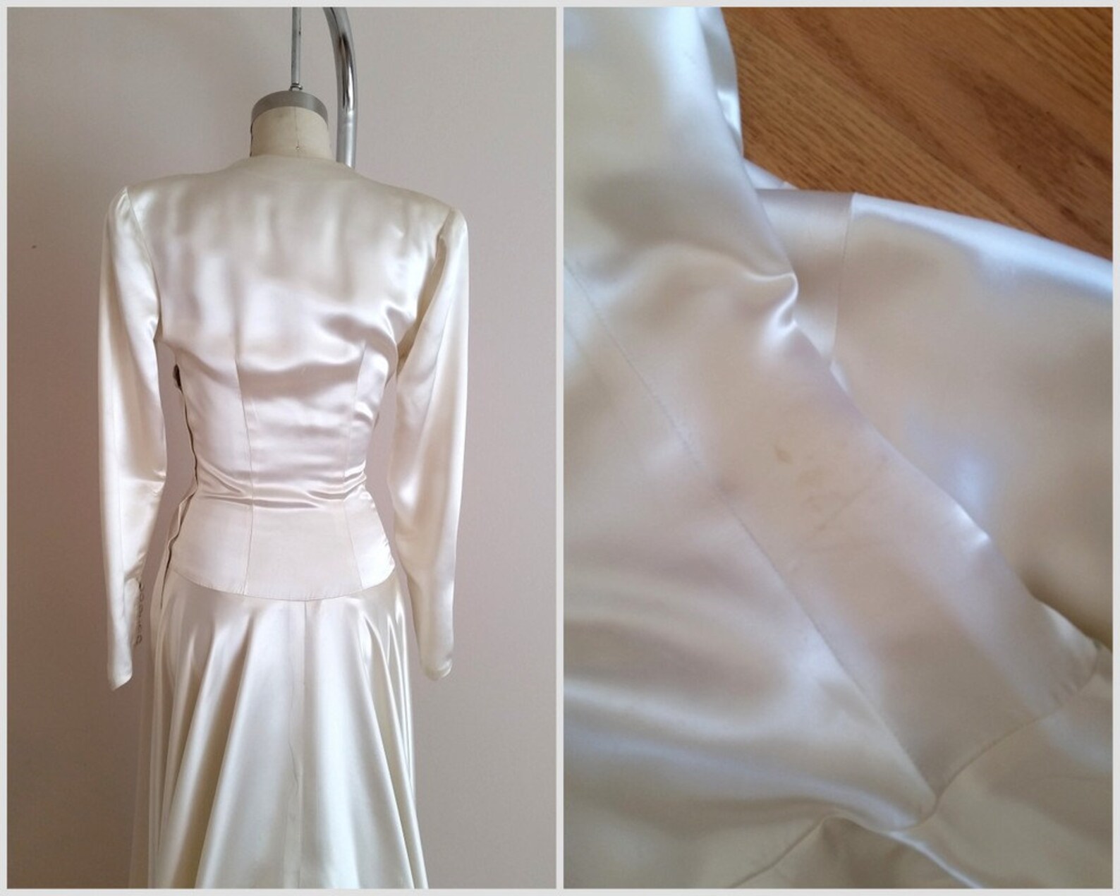 Vintage 1930s Silk Satin Wedding Dress / 30s Wedding Dress / | Etsy