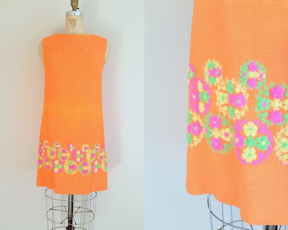 1960s Dress // Orange Crush Dress // Vintage 60s O