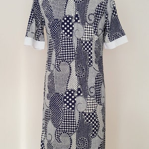 Vintage 1960s Mod Dress / Sack Dress / Shift Dress / Blue and - Etsy