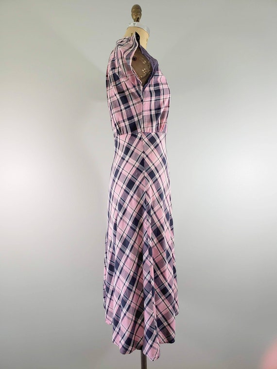 Vintage 1940s Dress / 40s Cotton Day Dress / Pink… - image 7