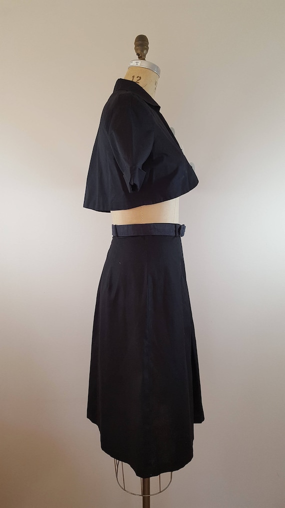 1960s Carol Brent Skirt Set / Mod Black Cropped J… - image 7