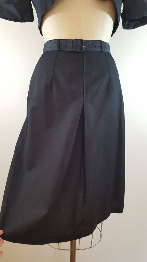1960s Carol Brent Skirt Set / Mod Black Cropped J… - image 5