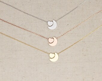 I Love You to the Moon and Back Necklace | Heart and Moon | Crescent Moon | Minimalist | Mother Daughter | Shower | Mothers Day Gift