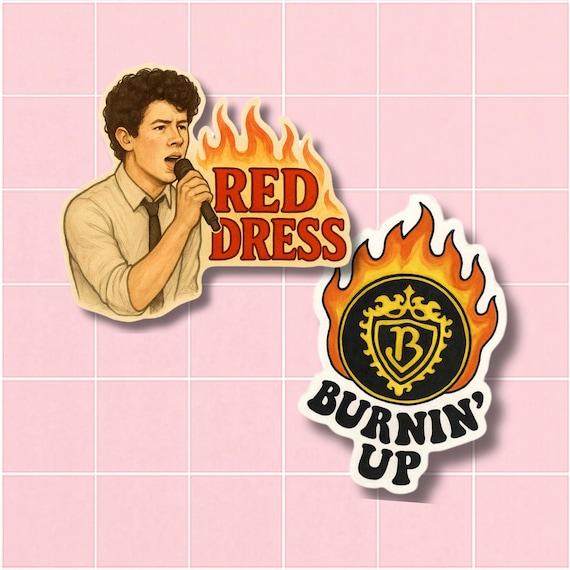 Jonas Brothers Stickers: 2000s Pop Band, Red Dress, Burnin Up, Waterproof  Vinyl Decals - Etsy