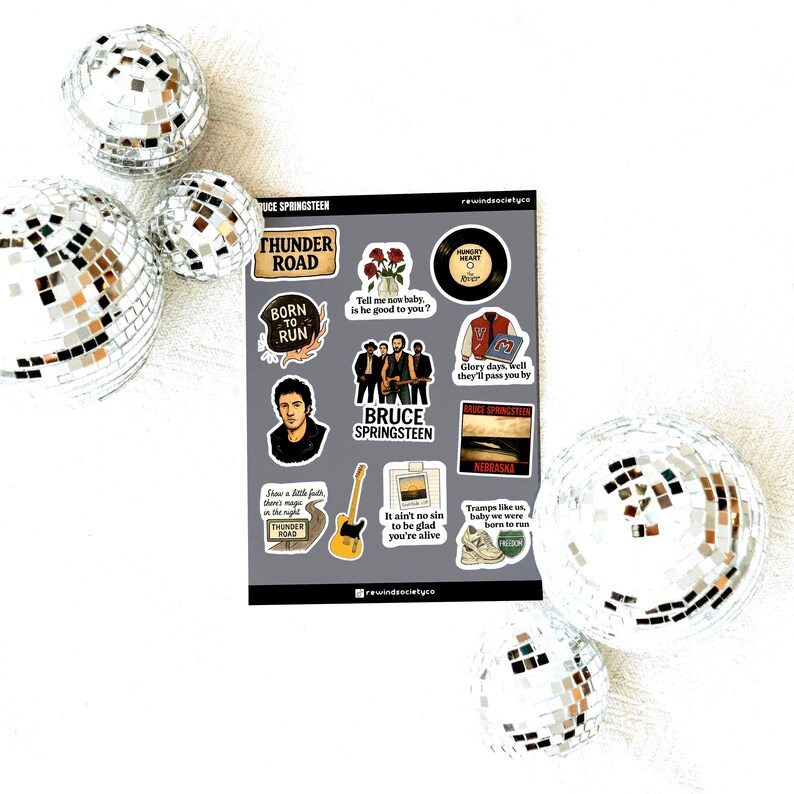 Bruce Springsteen Sticker Sheet: E Street Band Vinyl Decals, Classic ...