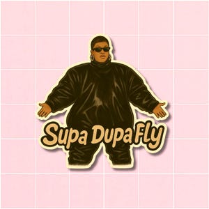 Missy Elliott Supa Dupa Fly Sticker • Retro Hip Hop Vinyl Decal • 90s Rap Icon Oversized Suit Music Legends Glossy Sticker
