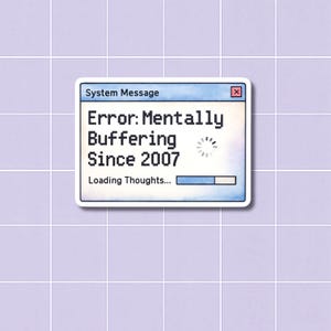 面白いコンピューターエラーステッカー | レトロテクノロジーノスタルジアステッカー | 共感できる名言ビニールステッカー | Y2Kユーモアギフト | ラップトップステッカー