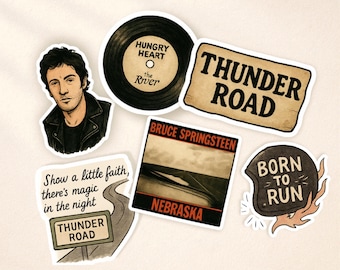 Bruce Springsteen Sticker Pack: Classic Rock Vinyl Decals - The Boss