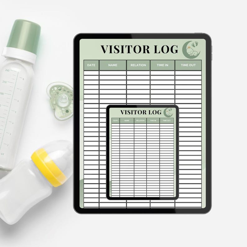Baby Visitor Log Printable | NICU Newborn Tracker (PDF) - Etsy Canada