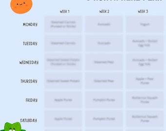 First Baby Foods Chart (6 Months) – Printable Baby Food Guide for ...