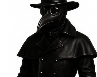 Handmade Cow  Leather Plague Doctor Coat: Medieval Renaissance Costume