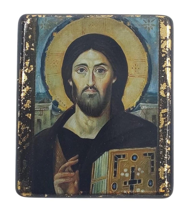Jesus Christ Pantocrator Orthodox Icon on Wood – Handmade Christian ...
