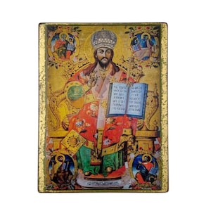 Handmade Jesus Christ Icon – Orthodox Christian Wall Art on Wood – Byzantine Religious Icon – Christian Artwork – Unique Gift & Home Decor