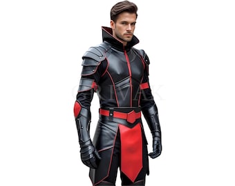 Black Armor Suit – Cyber Knight Cosplay Costume