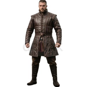Men&#39;s Leather Medieval Armor: Riveted Gothic Cosplay Tunic