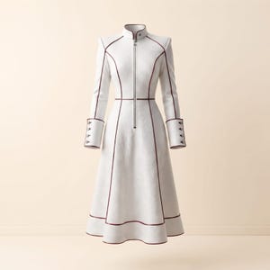 Handmade Black Lambskin Leather long Dress, cocktail Long Sleeve High Neck full length dress