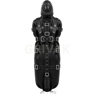 Kinky Secrets Set BDSM en cuir véritable de Premium supérieure - Zwart