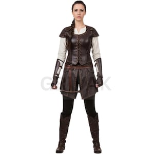 Medieval Archer Vest – Cosplay & LARP Wear-Fantasy Leather Vest – Ranger Costume Piece-Gothic Archer vest – Brown Leather Style