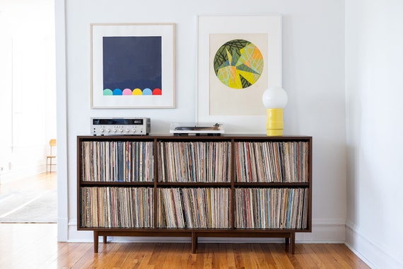 In Color Order: Record Cabinet Storage Baskets