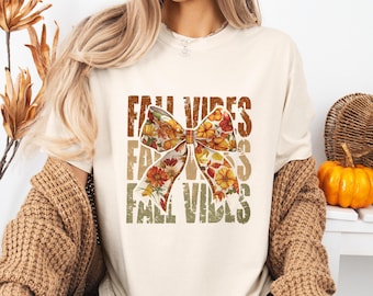 Comfort Colors Retro Fall Vibes T-Shirt: 100% Cotton, Cozy Autumn Graphic, Unisex S-3XL
