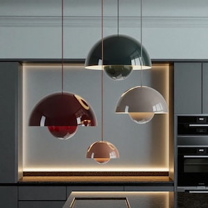 Nordic Pendant Light – Long Drop Globe Ceiling Lamp, Minimalist Modern Fixture, Scandinavian Hanging Light for Kitchen or Bedroom