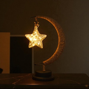 Enchanted Star Lamp – Warm Fairy Light Star Desk Lamp | Boho Night Light for Bedroom | Cozy Ambient Lighting | Magical Home Decor Gift