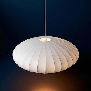 Handmade Japanese Pendant Light | Silk Wabi-Sabi Hanging Lamp | Origami Ceiling Light | Minimalist LED Light Fixture | Home Decor