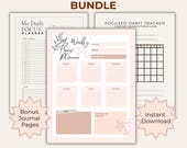 Printable Focus Planner Bundle: Weekly, Daily, Habit Tracker (Digital, PDF, A4, US LETTER)