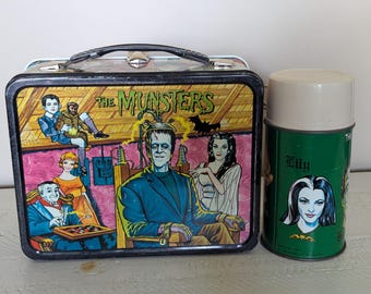 Vintage 1979 Universal Monsters Metal Lunchbox W/ Original Thermos