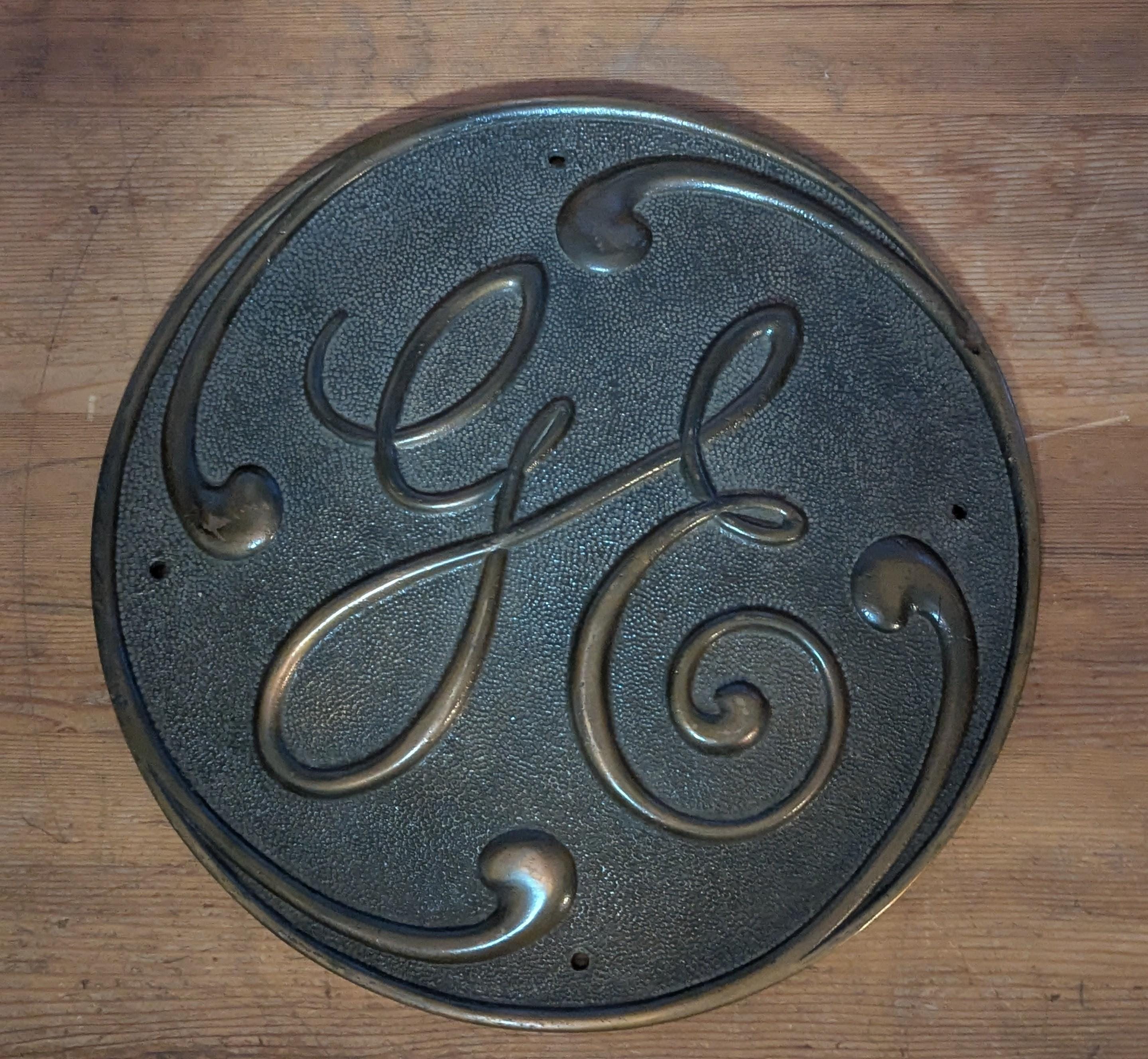Antique 1920's General Electric Iconic Meatball GE Script Logo