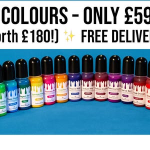 24 Jesmonite Pigments Set | 10ml Bottles in Vibrant Colours | Full Colour Collection for Resin, Jesmonite & Crafting | Bargain Bundle 59.99