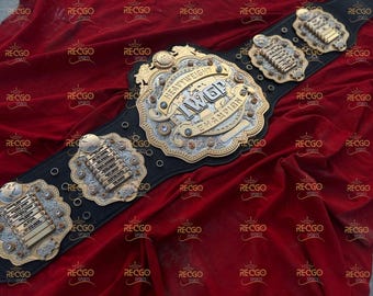IWGP V4 Heavyweight Championship Belt Adult Size 4mm Zinc 3 Layers Stacked