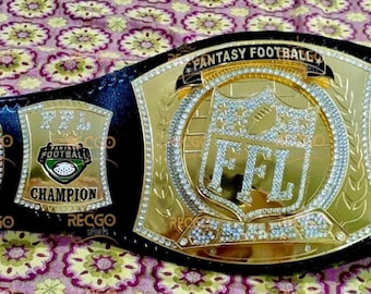 FFL Fantasy Football Championship Spinner Belt 2mm Brass Adult Size