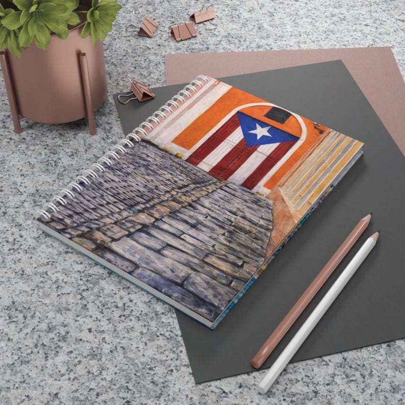 Puerto Rico Doorway Spiral Notebook | Old San Juan Cobblestone Street ...