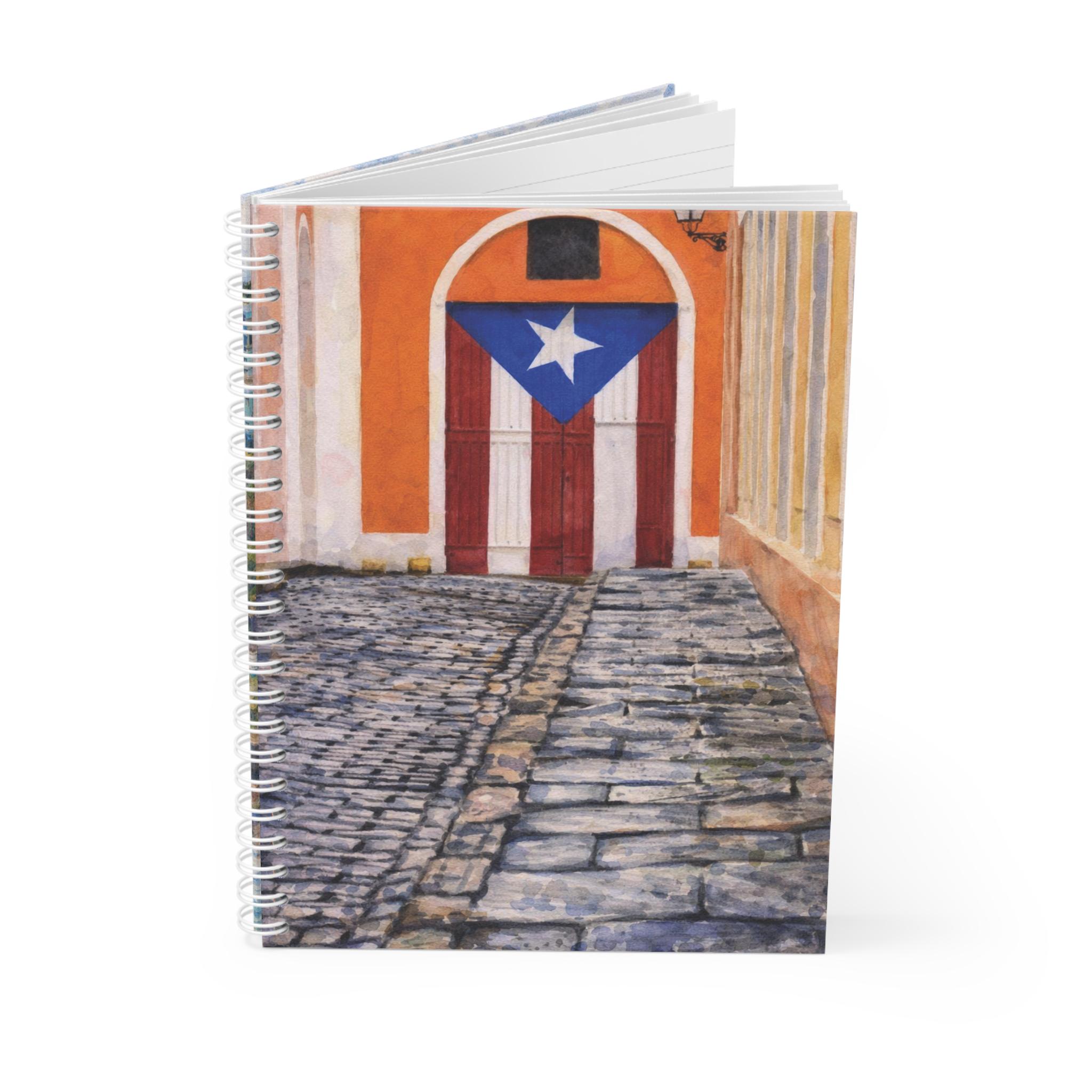 Puerto Rico Doorway Spiral Notebook | Old San Juan Cobblestone Street ...